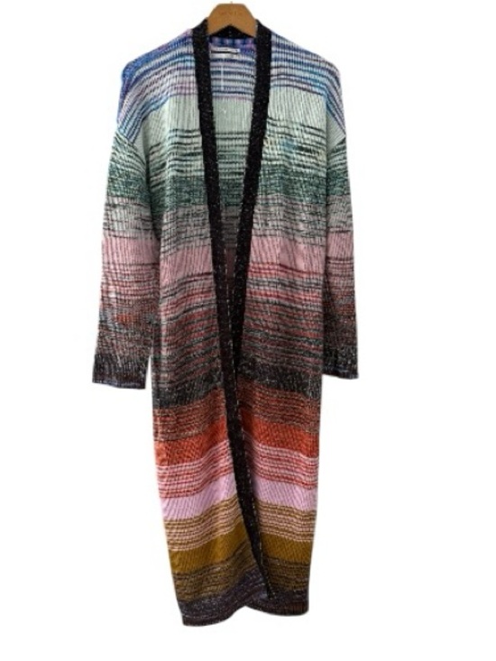 Anthropologie Knit Midi Length Cardigan Festival Bohemian Cottage Size Medium - Picture 3 of 9